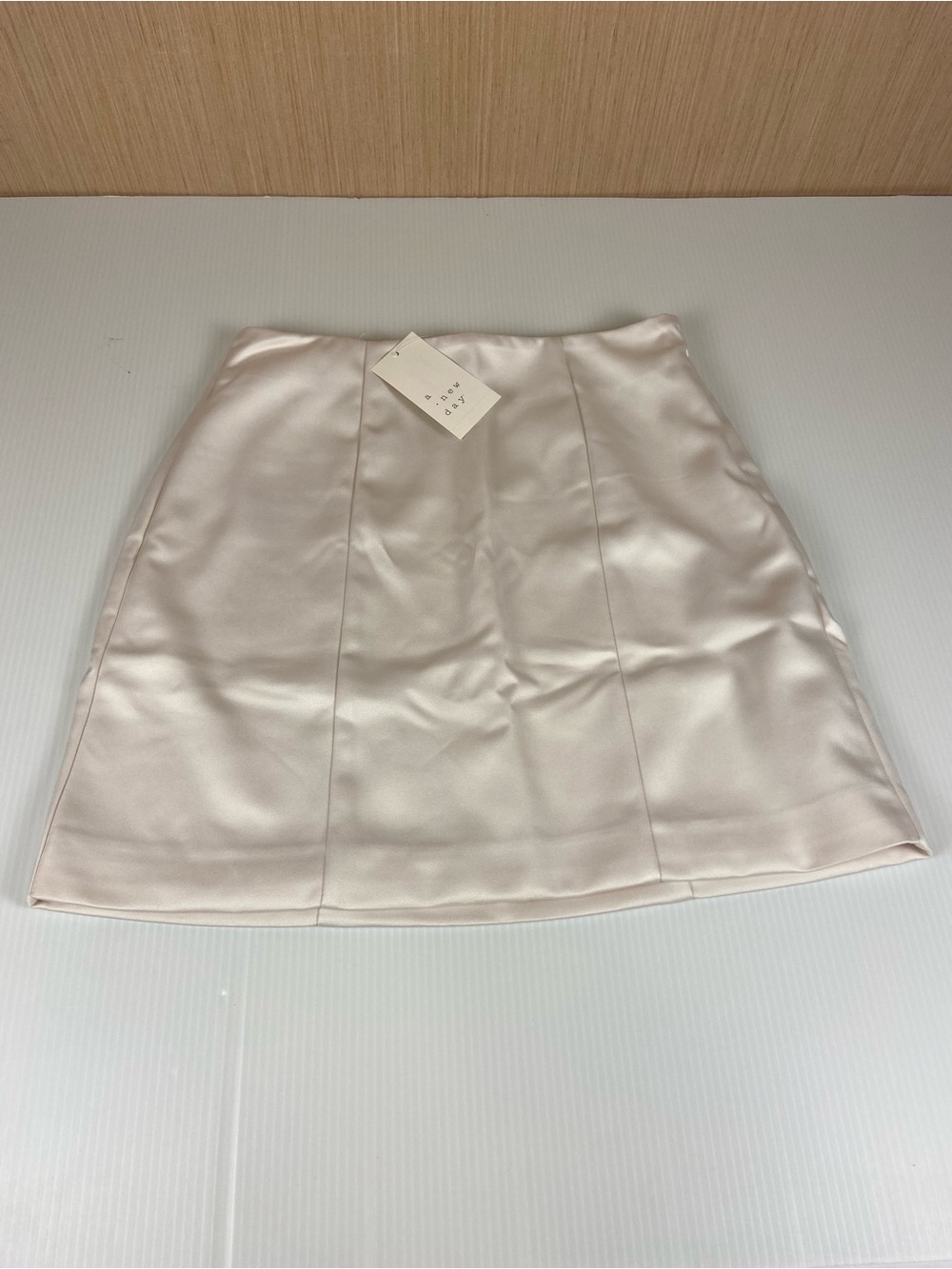 a new day Cream Satin A-Line Mini Skirt